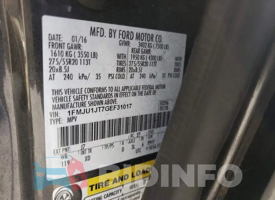 1FMJU1JT7GEF31017 Photo# 10