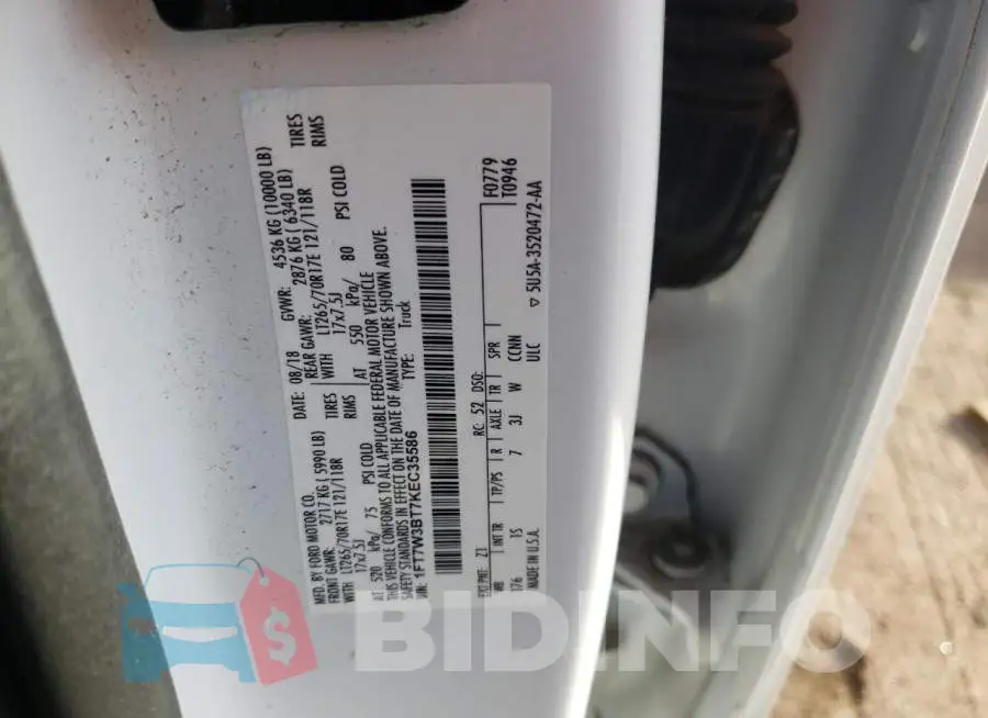 1FT7W3BT7KEC35586 Photo# 12