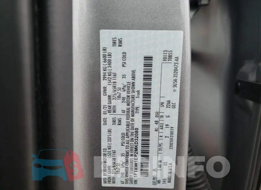 1FTEW1EP2MKD32080 Photo# 13