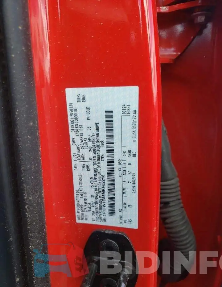 1FTFW1E85MKF02218 Photo# 12