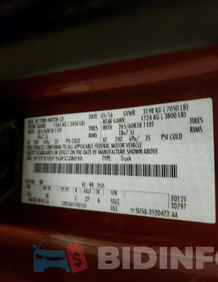 1FTFX1EF1GFC28010 Photo# 12