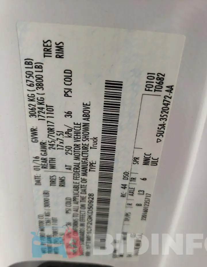 1FTMF1CF2GKD50928 Photo# 10