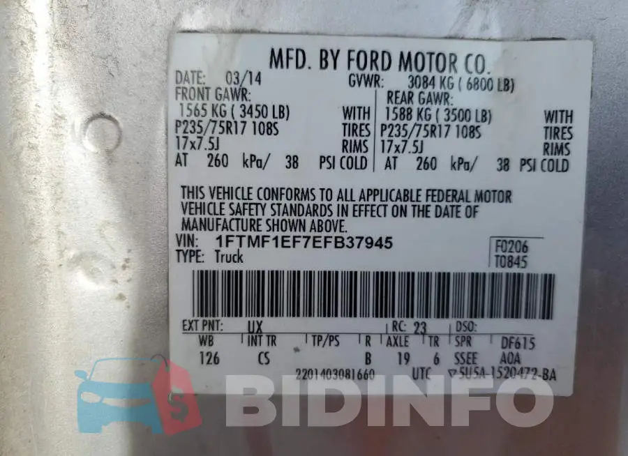 1FTMF1EF7EFB37945 Photo# 13