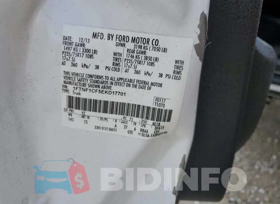 1FTNF1CF5EKD17701 Photo# 12