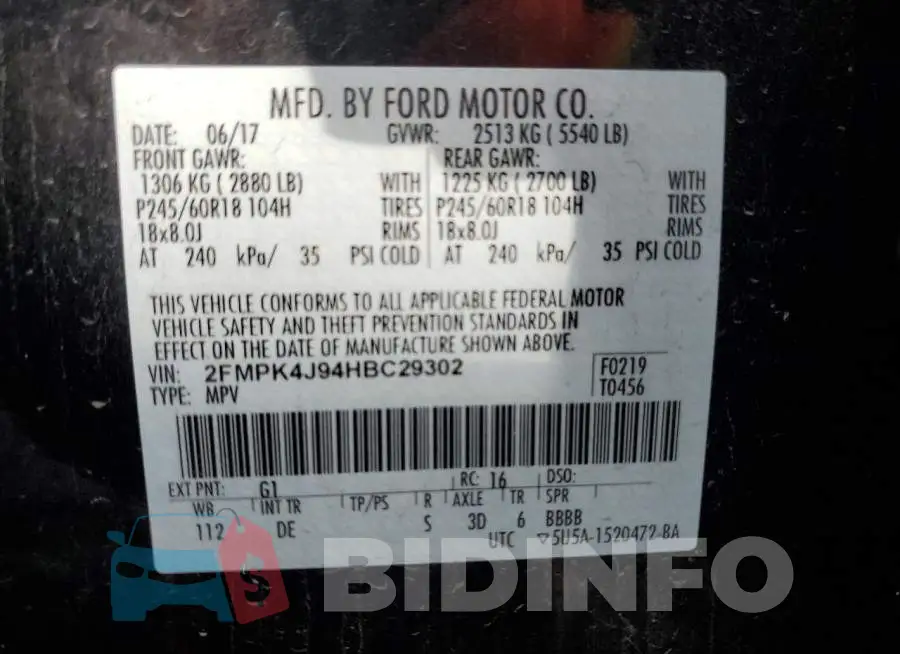 2FMPK4J94HBC29302 Photo# 14