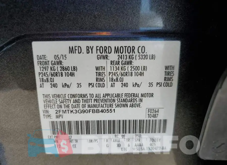 2FMTK3G90FBB40551 Photo# 13