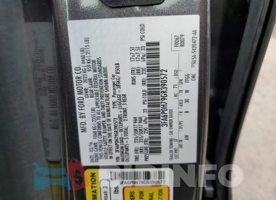 3FA6P0H79GR390572 Photo# 12