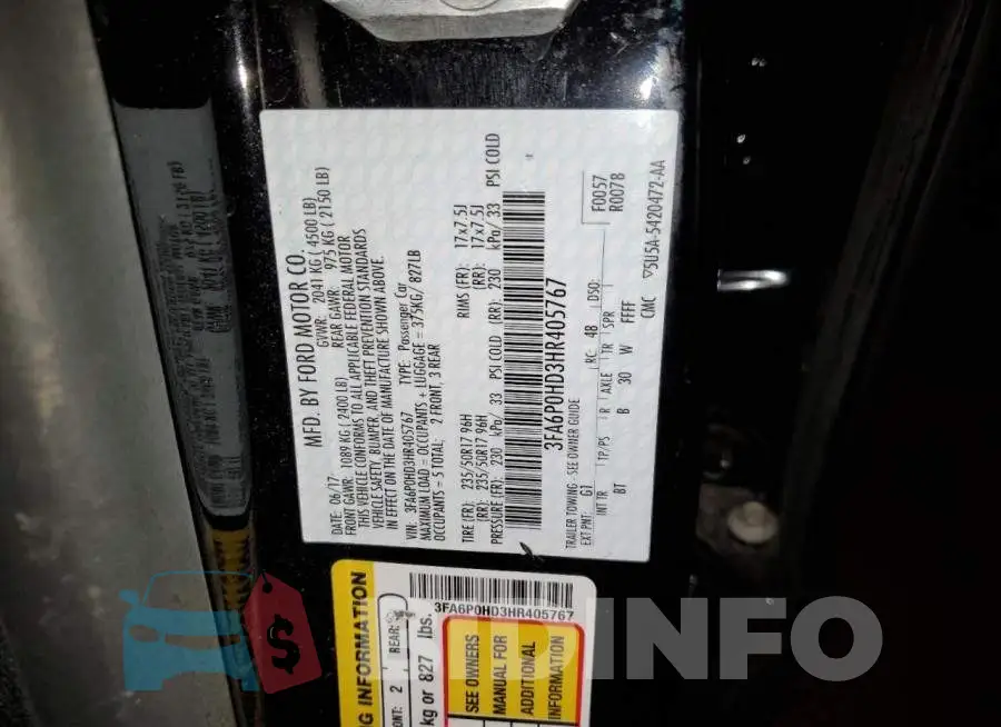 3FA6P0HD3HR405767 Photo# 12