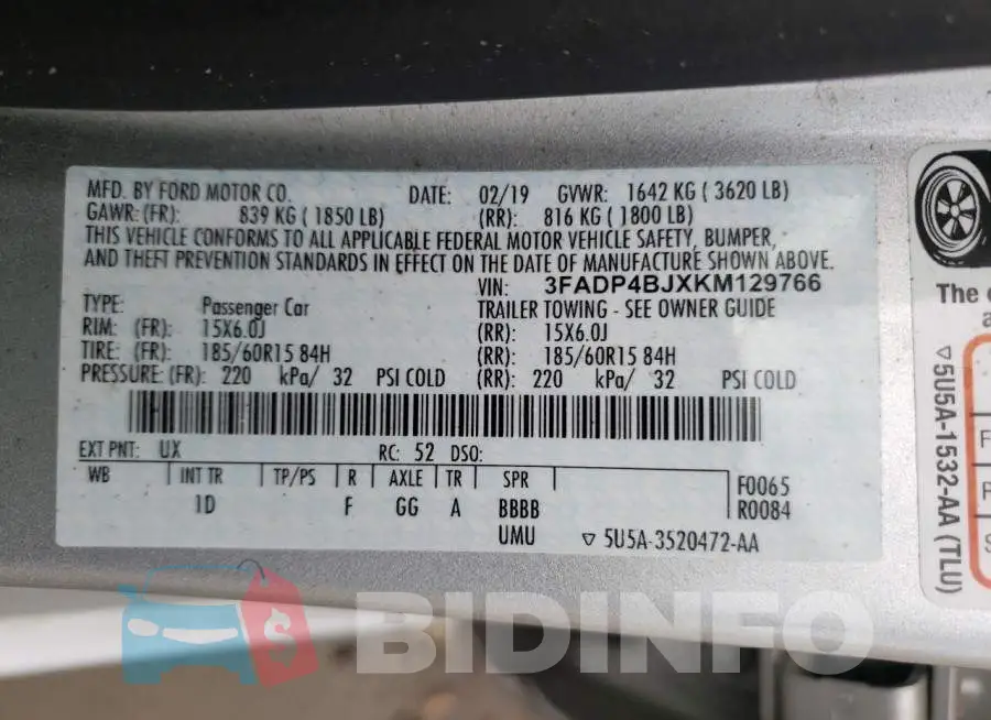 3FADP4BJXKM129766 Photo# 10