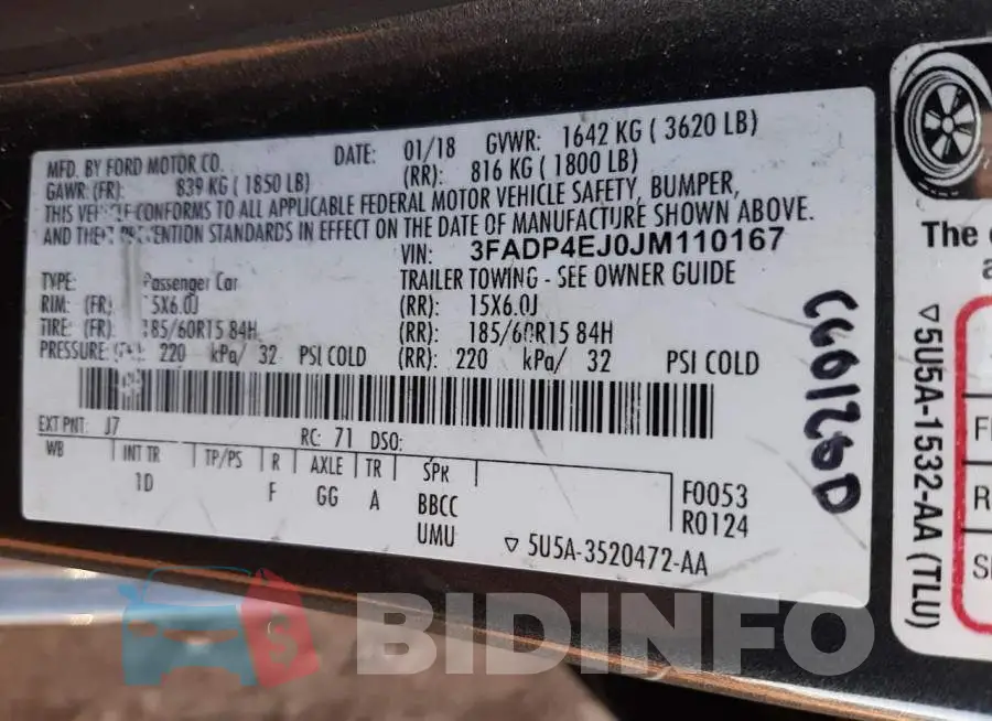 3FADP4EJ0JM110167 Photo# 12