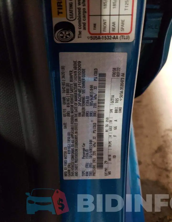 3FADP4EJ1GM103009 Photo# 13