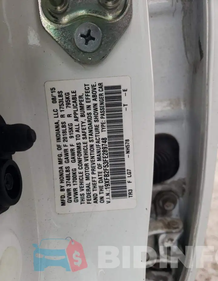 19XFB2F53FE289748 Photo# 12