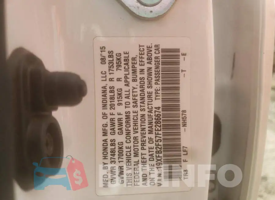 19XFB2F57FE286674 Photo# 12