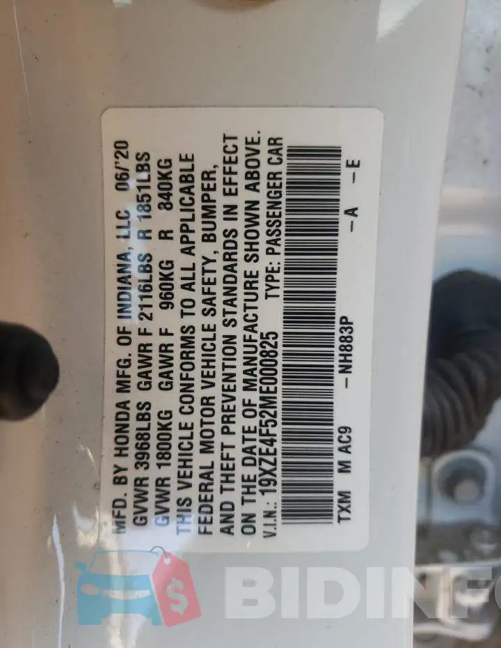 19XZE4F52ME000825 Photo# 10