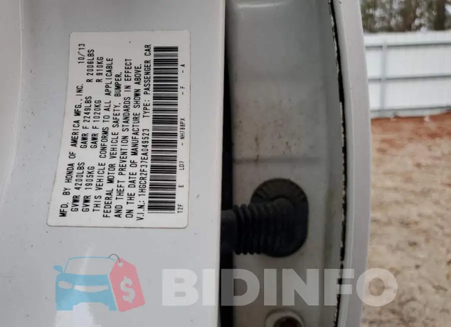1HGCR2F37EA049523 Photo# 12