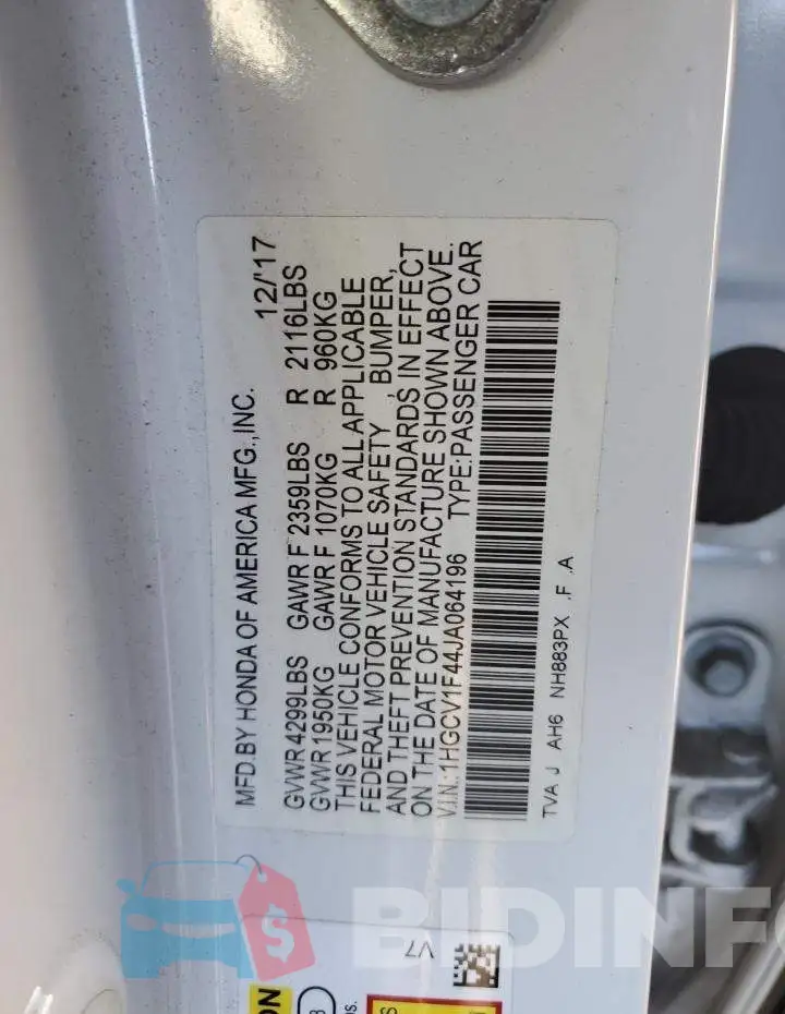 1HGCV1F44JA064196 Photo# 12