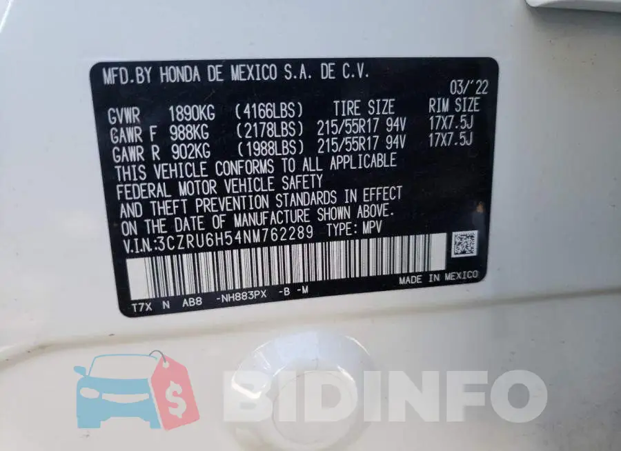 3CZRU6H54NM762289 Photo# 12