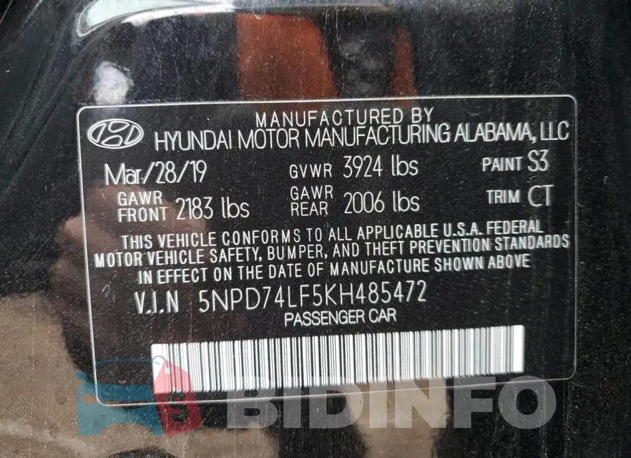5NPD74LF5KH485472 Photo# 13
