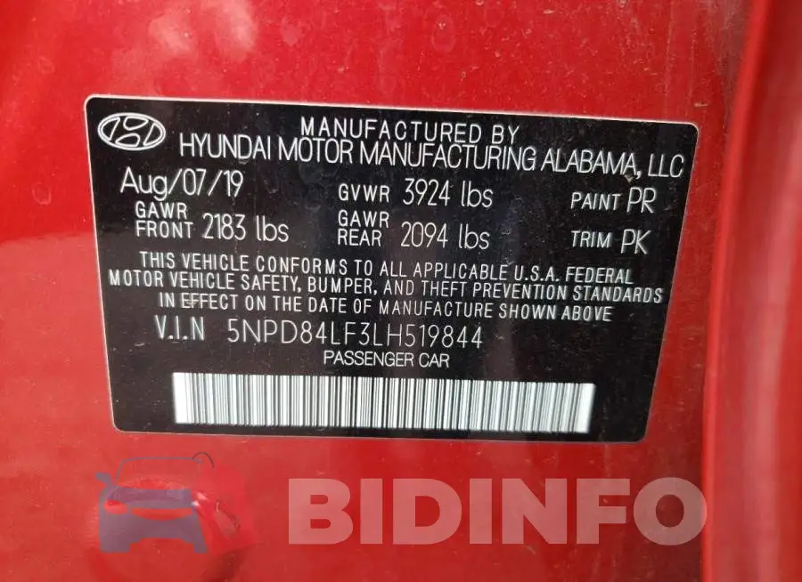 5NPD84LF3LH519844 Photo# 12