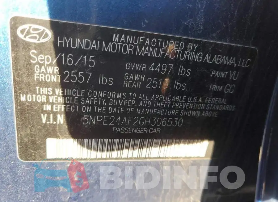 5NPE24AF2GH306530 Photo# 12