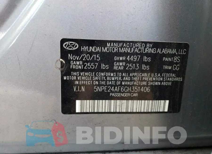 5NPE24AF6GH351406 Photo# 12