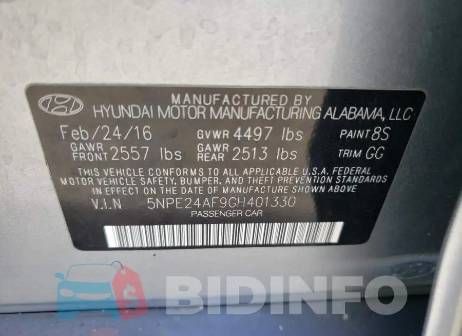 5NPE24AF9GH401330 Photo# 13