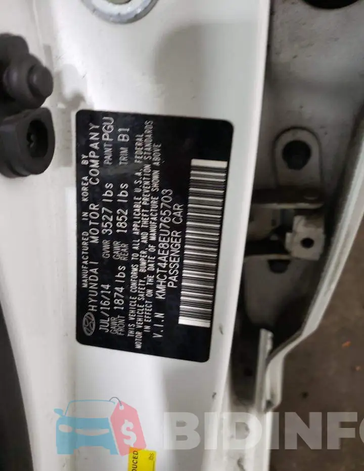 KMHCT4AE8EU765703 Photo# 12