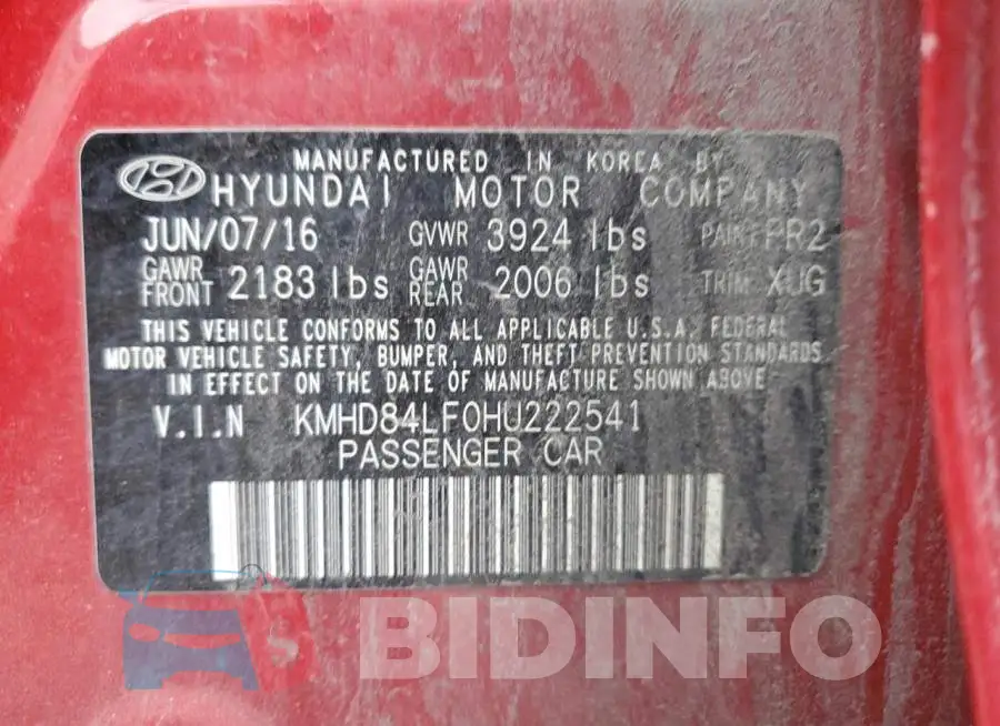 KMHD84LF0HU222541 Photo# 13