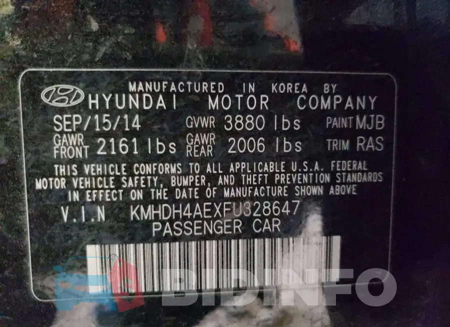 KMHDH4AEXFU328647 Photo# 12