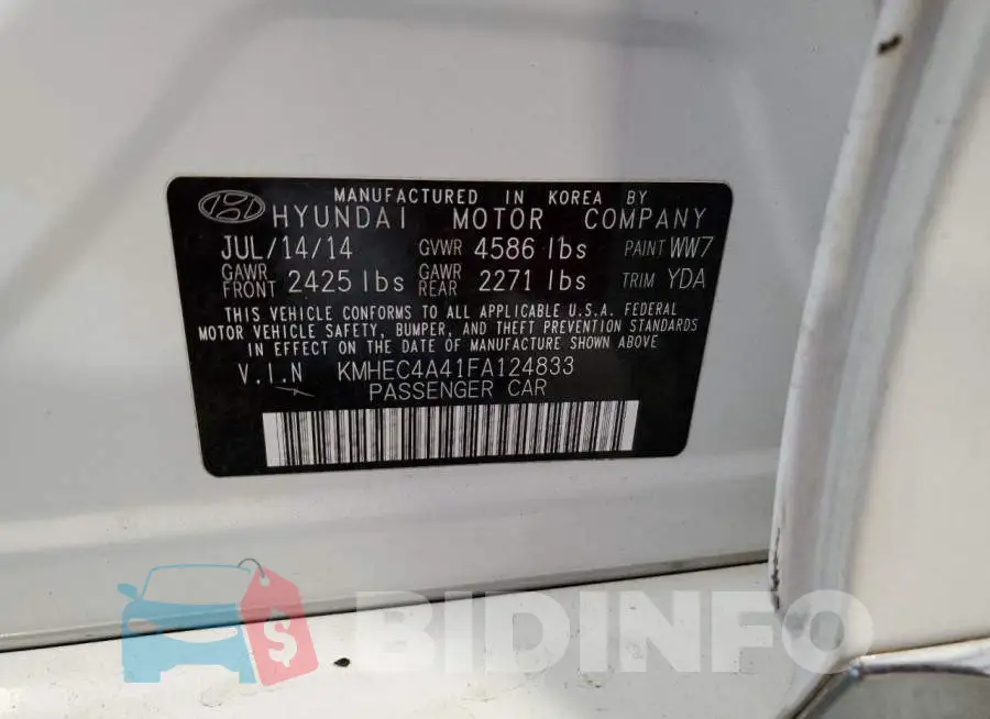 KMHEC4A41FA124833 Photo# 12