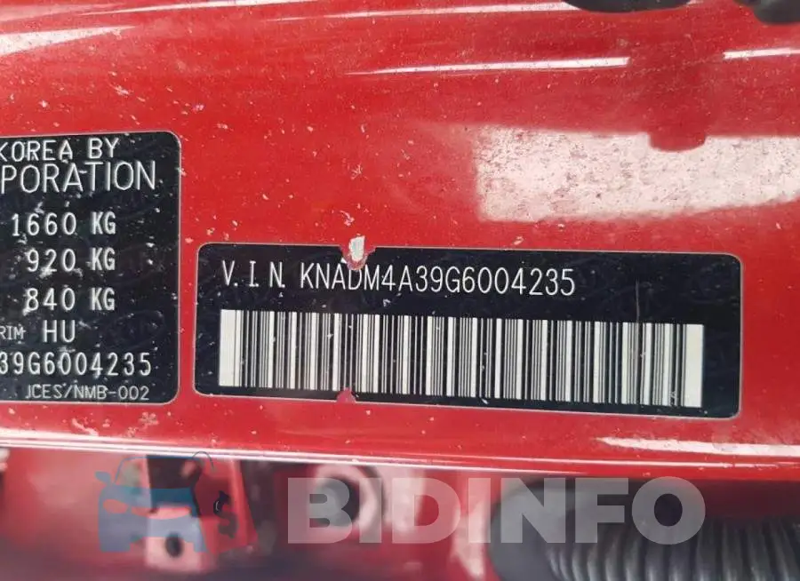 KNADM4A39G6004235 Photo# 12