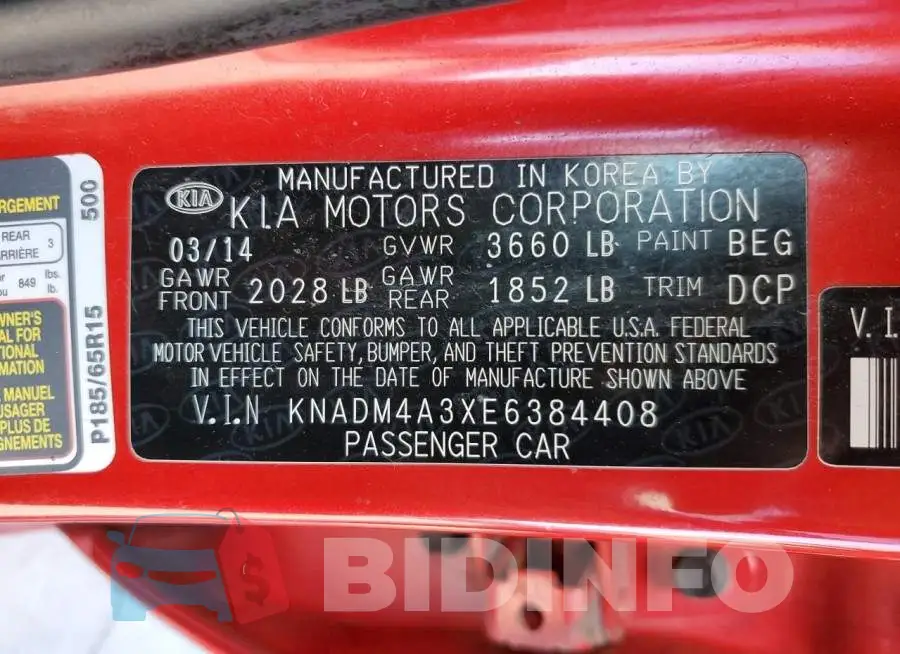 KNADM4A3XE6384408 Photo# 10