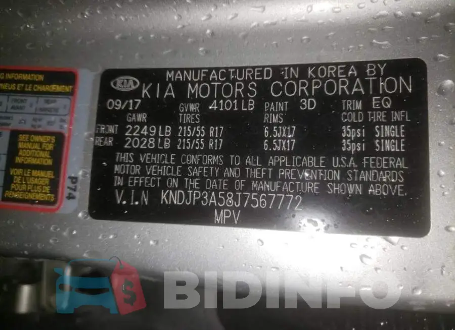 KNDJP3A58J7567772 Photo# 13