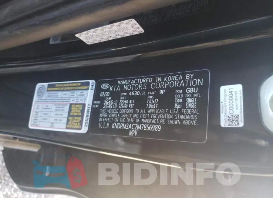 KNDPM3AC2M7856989 Photo# 14