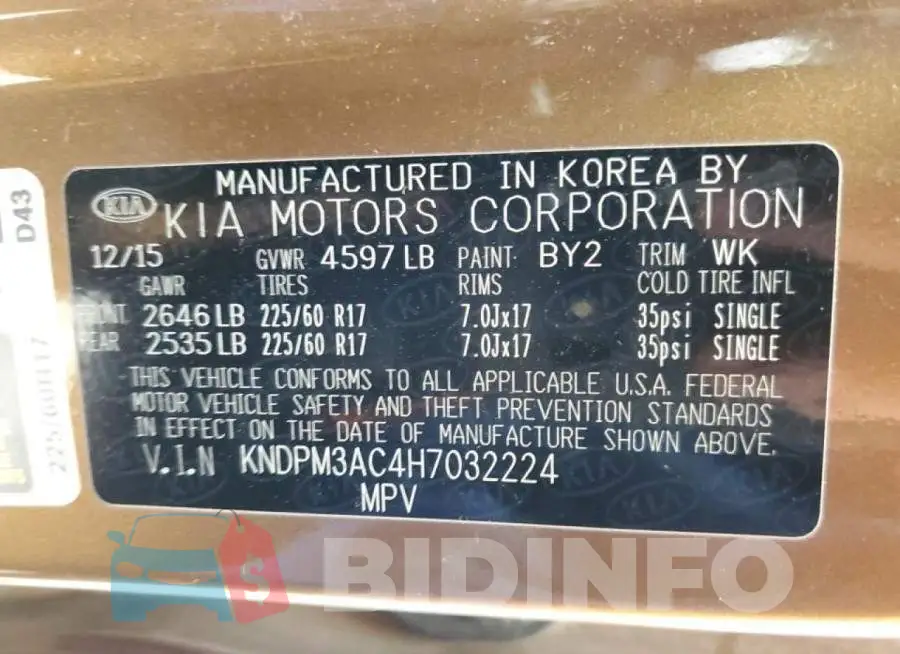 KNDPM3AC4H7032224 Photo# 13