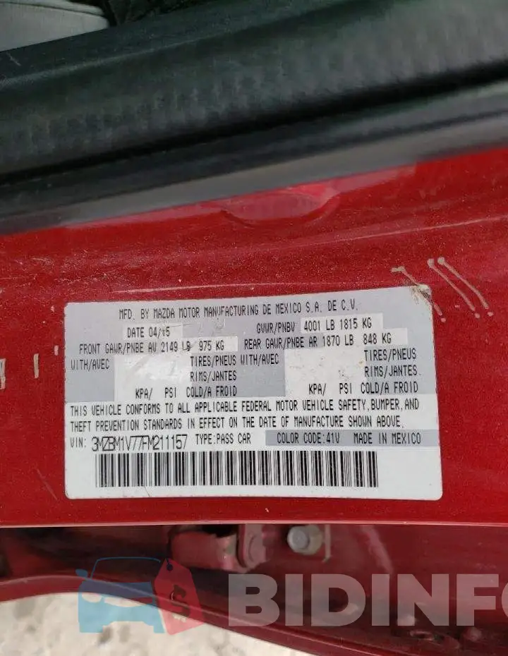 3MZBM1V77FM211157 Photo# 12
