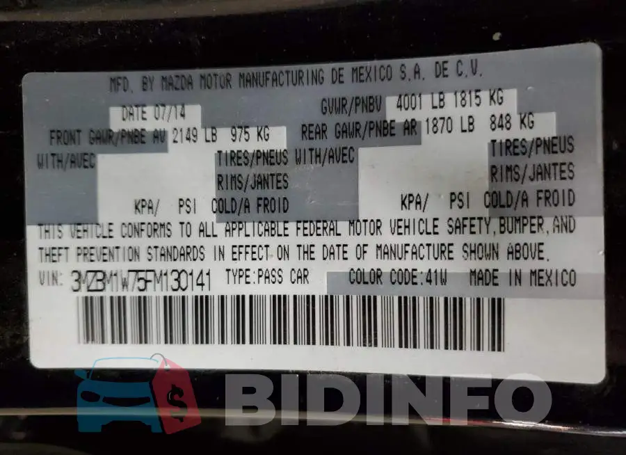 3MZBM1W75FM130141 Photo# 12
