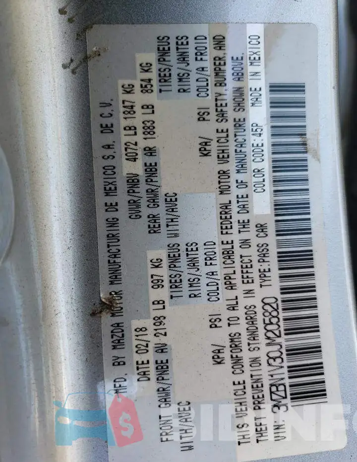 3MZBN1V30JM205820 Photo# 12