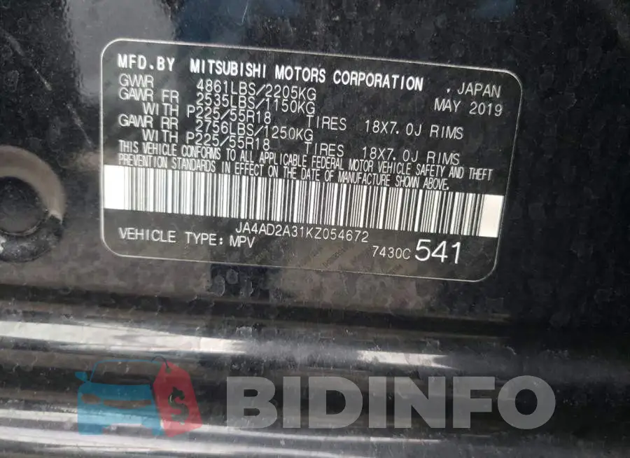 JA4AD2A31KZ054672 Photo# 13