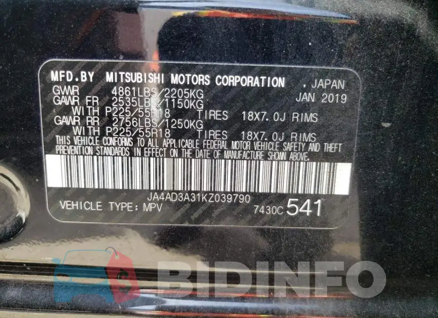 JA4AD3A31KZ039790 Photo# 14