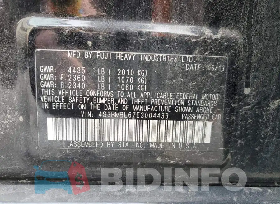 4S3BMBL67E3004433 Photo# 13