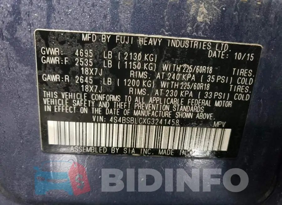 4S4BSBLCXG3241458 Photo# 13
