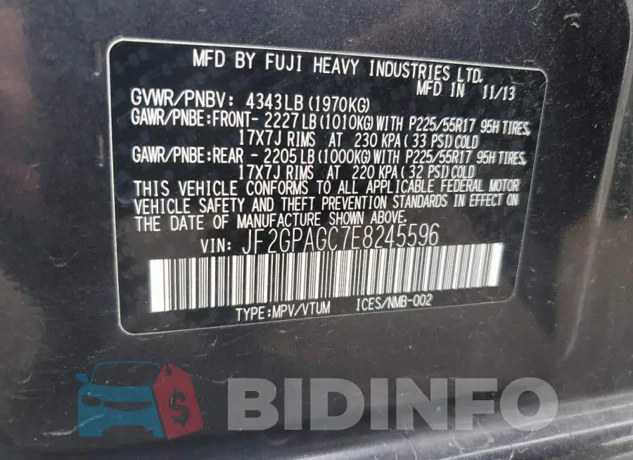 JF2GPAGC7E8245596 Photo# 13