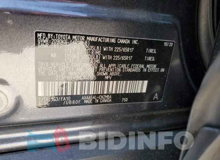 2T3P1RFV9MC152865 Photo# 13