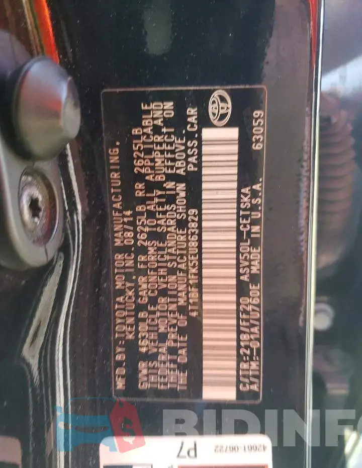 4T1BF1FK5EU863829 Photo# 12