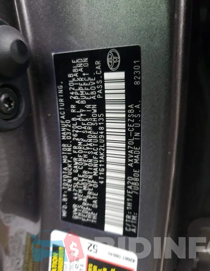4T1G11AK2LU948135 Photo# 13