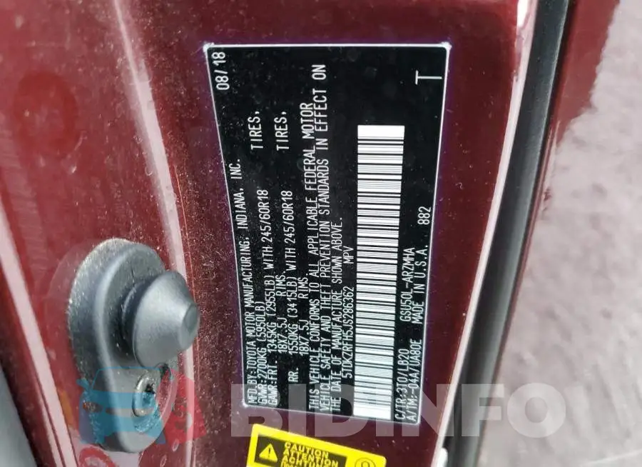 5TDKZRFH5JS286362 Photo# 14