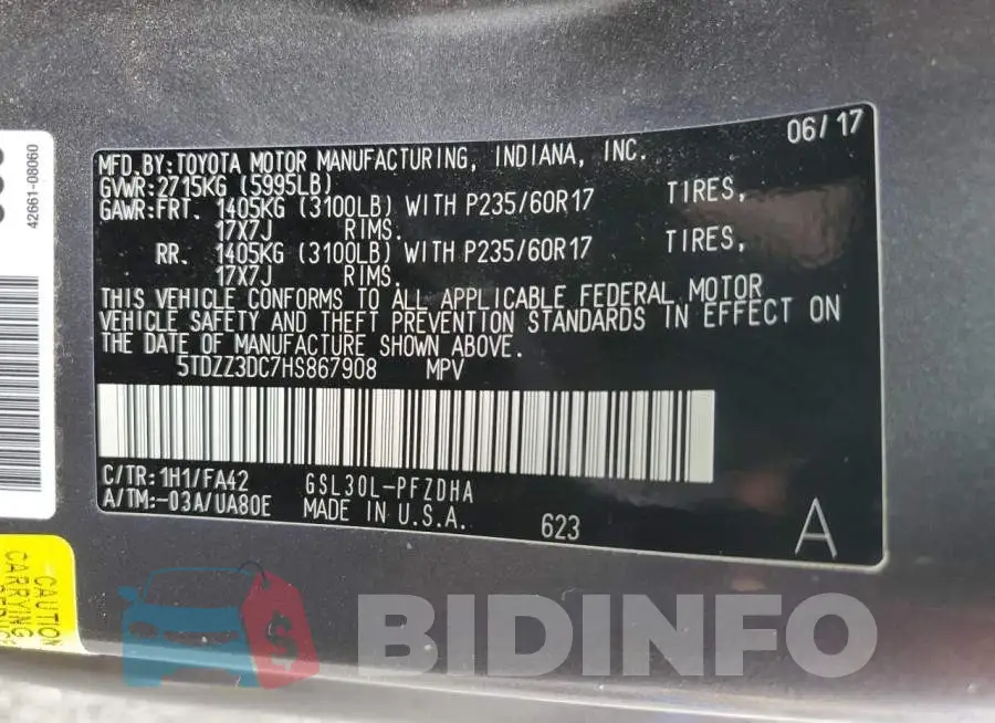 5TDZZ3DC7HS867908 Photo# 13