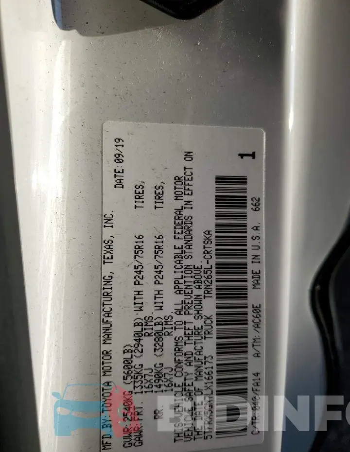 5TFRX5GN7LX166173 Photo# 13