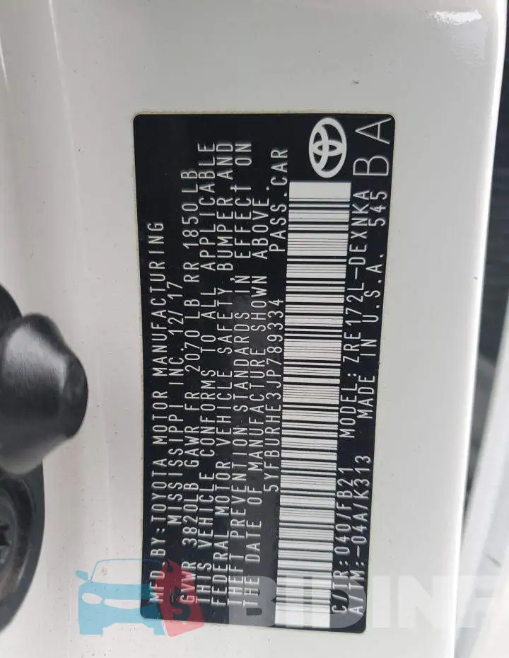 5YFBURHE3JP789334 Photo# 13